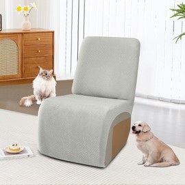 ALIECOM 100% Waterproof Recliner Sectional Couch Covers L Shape Stretch Corner Reclining Sectional Sofa Cover Washable Recliner Slipcover Protector for Dog Pet (1 Seat, Light Gray)