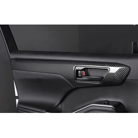ERIDANUS Auto Accessories Fit for Highlander 2023 2022 2021 2020 Inner Door Armrest Handle Bowl & Door Panel Inner Cover Trim Kit Sticker(Carbon Fiber Style) ABS 4 PCS