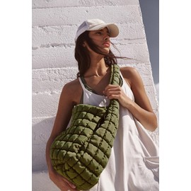 Puffer Quilted Shoulder Bag for Women Padding Shoulder Bag Puffy Hobo Bag Trendy Tote Bag 2024