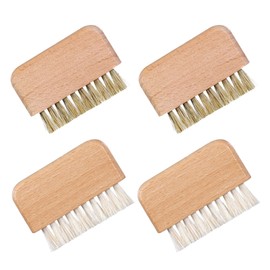 4 Pcs Nail Scrubber Pure Boar Bristles Nail Brush Natural Wood Fingernail Scrub Brush for Scrubbing Fingernail Toenail Hand Feet, Nails Cleaning Brush for Regular Manicure Nails Care Hygiene