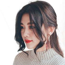 Remeehi 11" One Piece Clip in Real Human Hair Bangs Extensions (Brown)