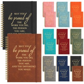 Qilery 20 Pcs Thank You Gifts A4 Leather Journal Bulk Employee Appreciation Spiral Notebook Gifts Small Notepad Inspirational Notebooks for Men Women Coworker Teacher,280 Pages