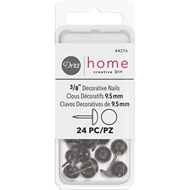 Dritz 44276 Upholstery Decorative Round Head Nails, Gold/Black, 3/8", 24 Pack
