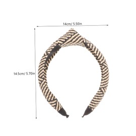FRCOLOR 3pcs Woven Wide Headbands for Women Knotted Straw Hair Accessories Comfortable and Fashionable Hairbands