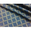 Gold Moroccan Arabic Damask Fabric Navy Blue Curtain Upholstery -