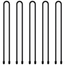 Paquete de 5 bridas de silicona de 18 pulgadas, organizadores de cables flexibles reutilizables con núcleo de acero para el hogar, oficina, cocina y viajes (4 mm de diámetro)