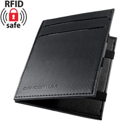 SIGEL CO902 Karten- und Geldetui, 4 Einsteckfächer, Magic Wallet, RFID & NFC Schutz, schwarz, Conceptum, 85 x 105 mm