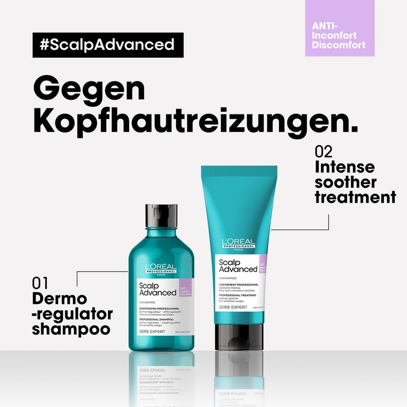 L'Oréal Professionnel Hair Shampoo for Soothing Sensitive Scalp, Scalp Advanced,