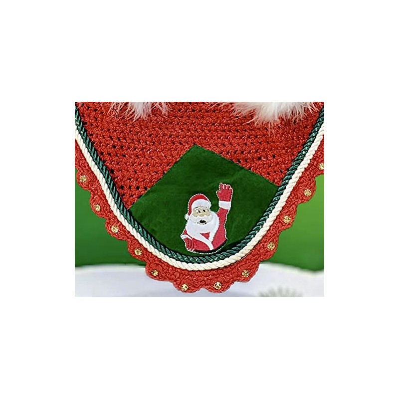 Christmas Santa Claus Horse Ear Bonnet Net Hat Hood Mask