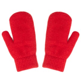 HinyBoeh Women's Winter Mittens for Adult Ladies Soft Knitted Gloves Thick Crochet Mittens Cold Weather Accessory(S/M) (Red)