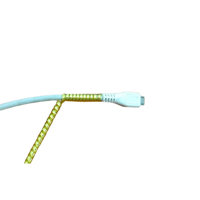 Protector Espiral Estilo Metalico Brillante Cubierta Cable/Protector de Auriculares/Protector Cable