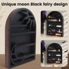 AWAOVV Wood Storage Shelf, Crescent Sun and Moon Crystal Shelf,