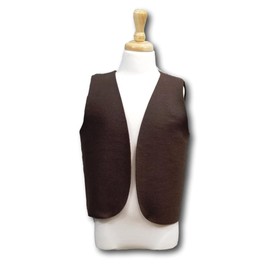 Kids Brown Peasant Costume Vest (Medieval/Renaissance/Colonial/Pirate) Fits Kids 4-16