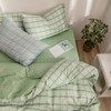 AShanlan Bed Linen, Green Checked, 140 x 200 cm, Microfibre