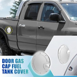 X AUTOHAUX Silver Tone Fuel Tank Cover Door Gas Filler Cover Replacement Accessories for Dodge for Ram 2010-2017