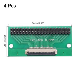 QUARKZMAN 4pcs FFC FPC Connector Board 40 Pin 0.5mm Female to 2.54mm Double Row Pin Header Adapter PCB Converter Board for LCD TV Digital Camera Laptop