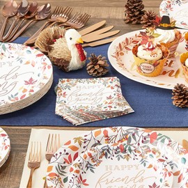Sparkle and Bash Thanksgiving Paper Napkins for Friendsgiving Party (5 x 5 In, 50 Pack)