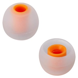 Earbud Tips Soft Silicone Earbuds Replacement Tips Fit for in-Ear Headphones(Inner Hole from 3.8mm - 4.2mm Earphones) 9 Pairs S/M/L,Transparent Orange