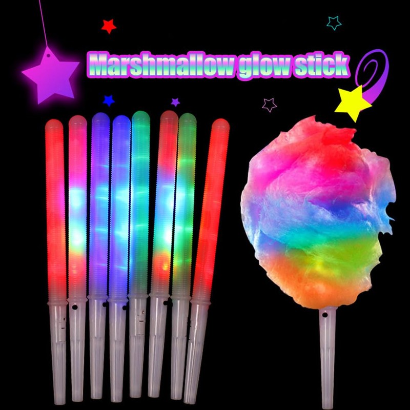 Spacnana LED Glow Sticks for Cotton Candy Machine, 7 Colour