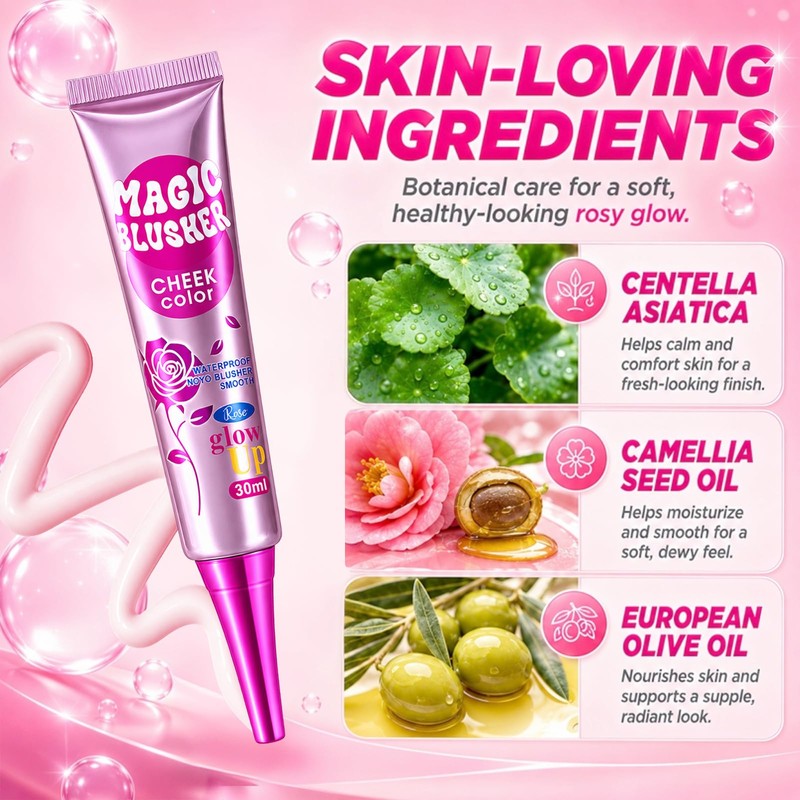 Liquid Blush Wand Temperature-Changing, Liquid Cream Blusher For Radiant, Flushed