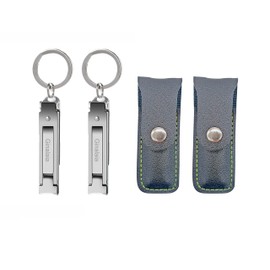 Ginalaia Stainless Steel Portable Nail Cutter，German Keychain Nail Clipper with File for Man and Women, Ultra Thin Flat Nail Clipper Perfect Use for Traveling、 Home 、 Office (Small, 2)