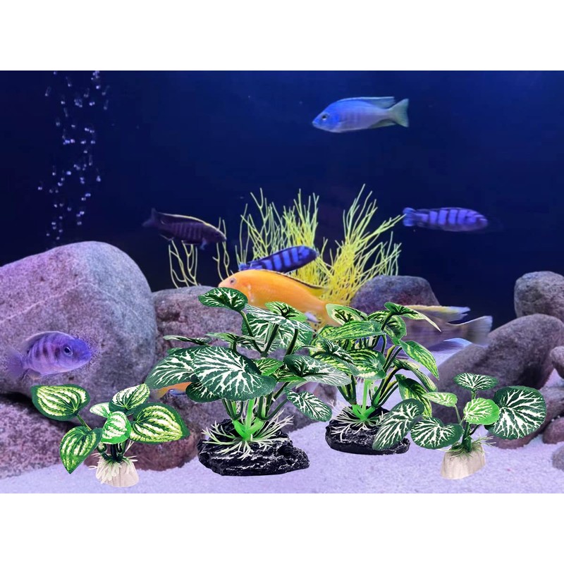 Vtapliea 4PCS Aquarium Plants Betta Fish Tank Decorations Small Size