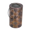 LED Solar Lantern Retro Iron Hollow Portable Warm Light Outdoor