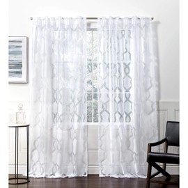 Exclusive Home Curtains Rio Hidden Tab Top Curtain Panel, 54x108, Winter White, 2 Panels