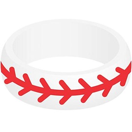 SayitBands Baseball Silicone Ring Size 11