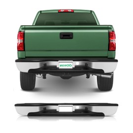 SCITOO Fits For 1999-2006 for Chevy Silverado,1500 2007 for Chevy Silverado 1500 Classic,1999-2006 for GMC Sierra 1500,heavy duty steel Rear Bumper Chrome With License Plate Lights