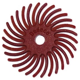 Dedeco Sunburst Radial Bristle Discs for Rotary Tool- 1"(25mm) Dia, TC Bristle, 1/8"(34mm) Arbor, Precision Buffer Polisher Rotary Tool Accessories, Standard 220 Grit, Aluminum Oxide -12 Pack
