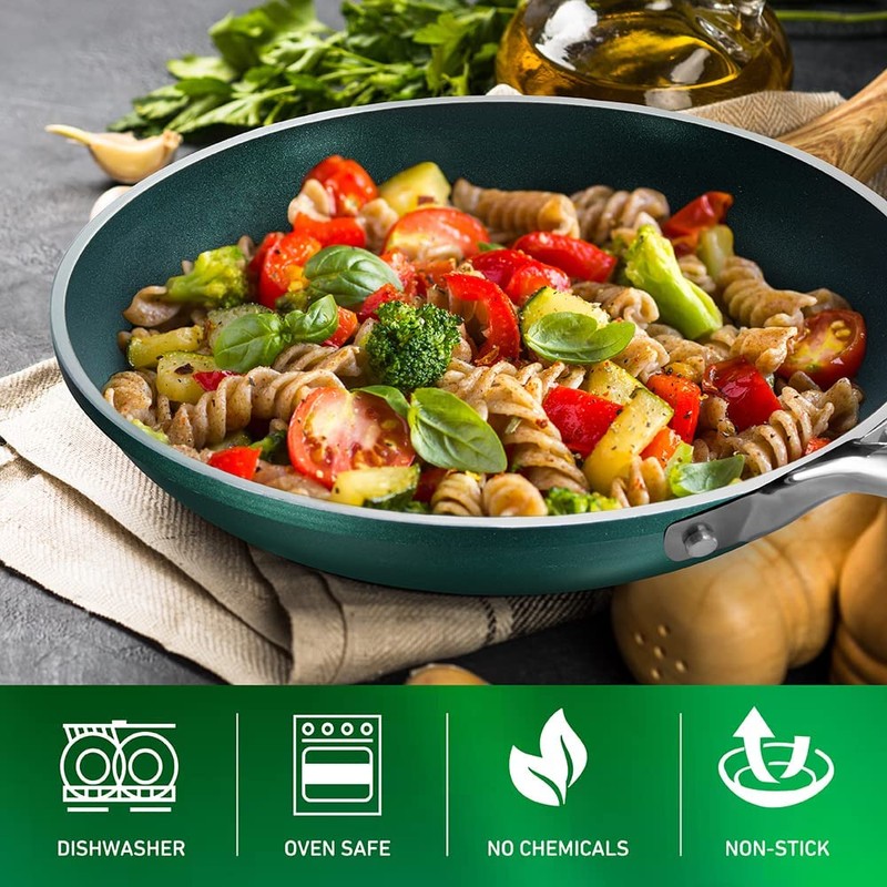 Granite Stone Coated Nonstick Frying Pan - 10 Inch Emerald