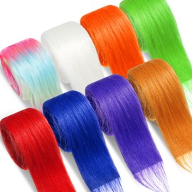 XunYee 8 Pcs Plush Faux Fur 2 x 60 Inch Fluffy Fabric Precut Strips Fur Ribbon Fuzzy Craft Fur Soft Fake Precut Rolls for Cosplay Costume DIY Craft Gnomes Beard Santa Claus Dwarf Decoration, 8 Colors