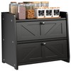 TQQDCI Bread Box for Kitchen Countertop, Double Layer Wooden Breadbox,