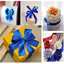 GCS 25 Meters Of Satin Wedding Party Ribbon 15mm In Multiple Colours Pack Rolls (Royal Blue)