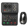 2 Channels Audio Mixer, Sound Card USB 48V Phantom Power