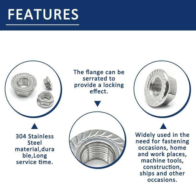 4 Pcs M14-1.5mm Serrated Flange Hex Nuts,Hexagon Flange Socket Lock