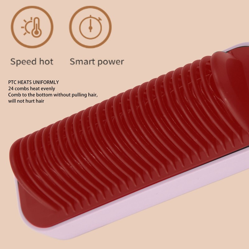 Negative Ion Hair Straightener Brush LCD Display Dual Use Heated