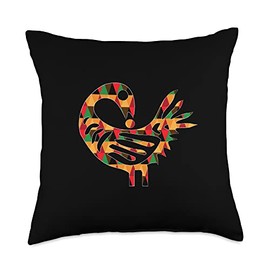 Sankofa Pattern Afrocentric Adinkra Symbol Throw Pillow