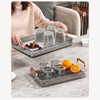 Tea Tray Build in Drainage Plastic Tray with Handles Rectangular