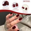 Mrltau Press On Nails Short Red, Press-On Nails Almond, Fingernails