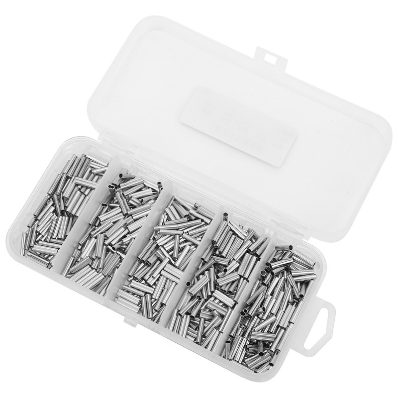 500PCS Single Double Barrel Crimping Sleeve Fishing Line Wire Leader