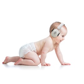 BEBE Muff Hearing Protection - BEST USA Certified Noise Reduction Ear Muffs, Silver, 3 months+