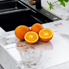 Acrylic Cutting Boards with Counter Lip,18x16 Inch Clear Cutting Board for Kitchen Countertop,Large Non Slip New Upgraded Transparent For Protector Meat,Veggies,Bread&home Gadget Gift (XX-Large)