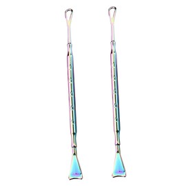 Baluue 2pcs Stainless Steel Blackhead Extractor Tool Facial Scraper for Blackhead Removal Nose Scraper Pore Extractor for Men and Women Compact Skincare