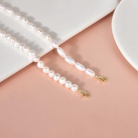 SILBERTALE Freshwater Pearl Bracelet for Women 5-6 mm | 6-7 mm Pearls 925 Sterling Silver 14K Gold-Plated Pearl Bracelet Length Adjustable 16.5 + 5 cm, Sterling Silver