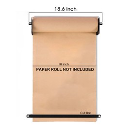 Varsoul 18'' Wall Mounted Kraft Paper Roll Dispenser & Cutter,Black Butcher Paper Dispenser, Farmhouse Decoration - Ideal Choice for Lists, Art Work, Calendars, Black Paper Holder with Cut Bar