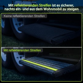 Pinyenr Motorhome Step Doormat, Motorhome Doormat for Step with Night Reflective Strips, Camping Step Mat, Motorhome Accessories