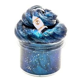Galactic Glitter Slime Kit, Blue Sparkly Slime Assorted Shapes and Textures,Spacecraft Charms Included Slime kit Party Favors.