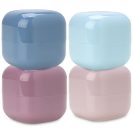 Bliss Travel Jars Set - 4 Piece 0.5oz Leak Proof Square Travel Size Containers with Spatula - Portable Refillable Travel Jars with Lid for Liquids, Creams, and Accessories, Size One Size, Multi